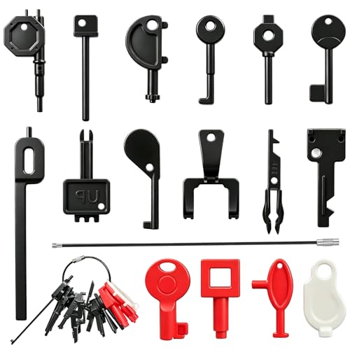 16-Piece Call Point Tets Keys Fire Alarm Test Key Set (includes keyring) universal fire alarm test key suitable for engineers emergency door release and system maintenance