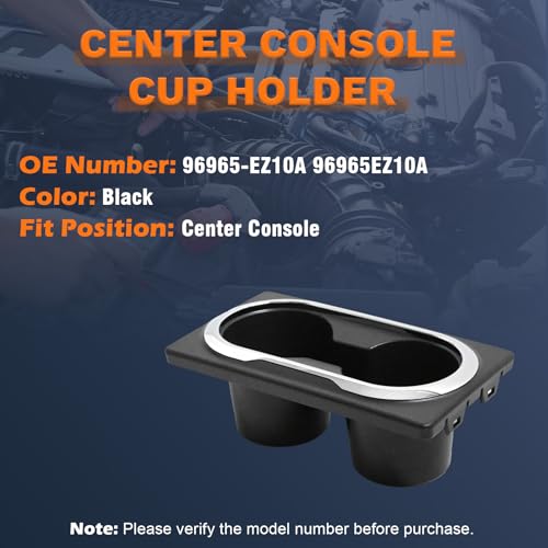 Portavasos para consola central Nissan Titan 2016-2024 negro miniatura 3
