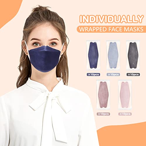 Image of KN95 Face Masks 50 Pack 4 Layers Tie Dye Breathable Safety Respirator Multicolor Cup Dust Disposable KN95 Mask Adult