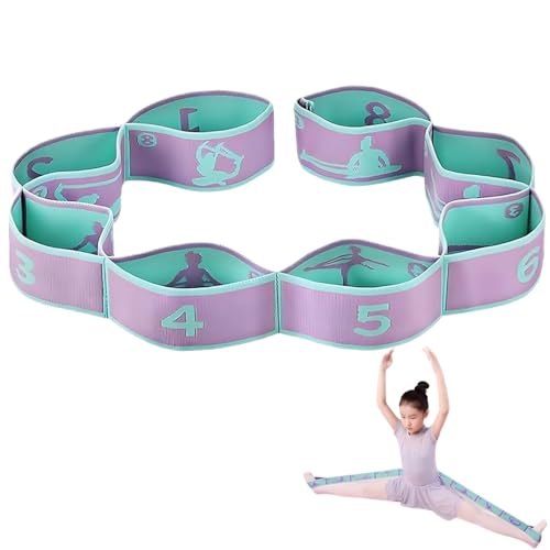 Bitcoraje Fascia di Resistenza Elastica per Yoga e Pilates, Banda Fitness, Elastico per Stretching, Ginnastica, Danza e Allenamento, Perfetto per Bambini e Adulti (8 Loops)