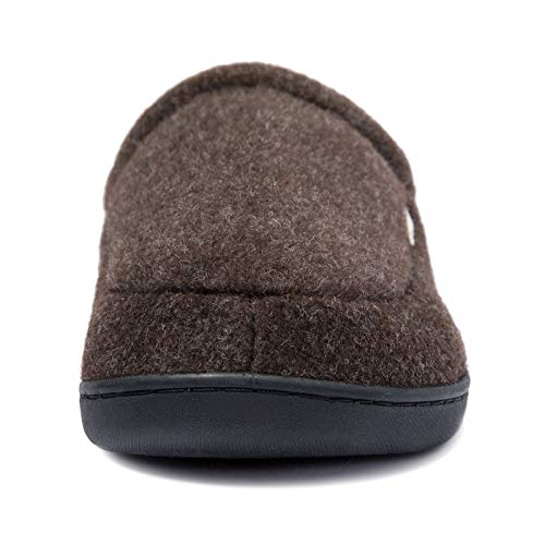 Image of NewDenBer Men's Warm Memory Foam Suede Plush Fleece Lined Slip on Indoor Outdoor Clog House Slippers