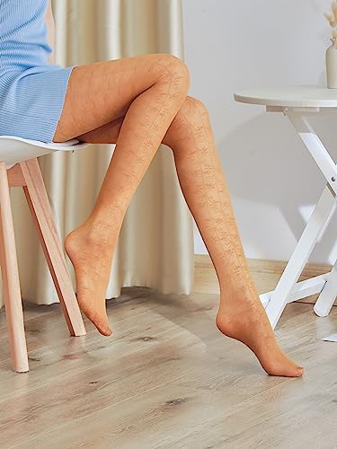 Image of Sahabowi Women Tights, Sheer High Waist Pantyhose, Vintage Control Top Stockings, Siwa 5