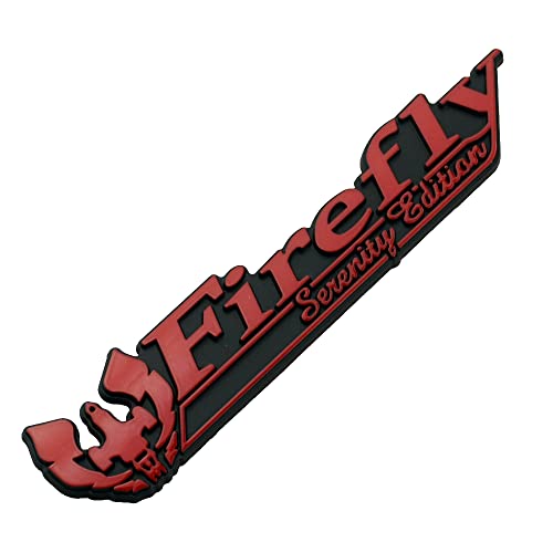Image of 2Pc Firefly Serenity Edition Emblem 3D Badge Nameplate Decal Sticker Replacement for Universal Car Truck SUV (Red)