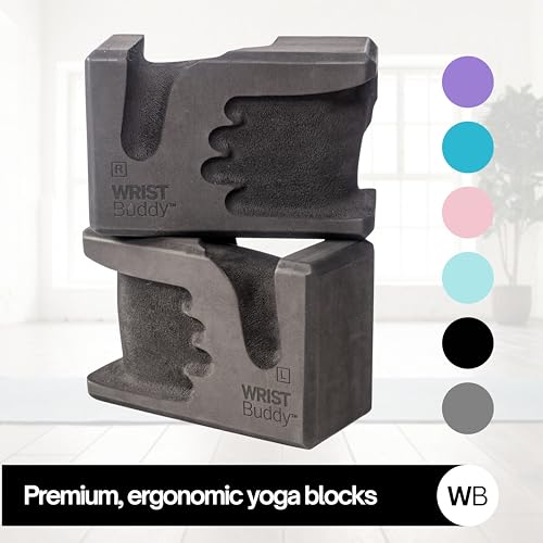 Image of WRISTBuddy Hand-Shaped Ergonomic Yoga Blocks for Optimal Wrist Support During Yoga, Pilates, Pushups, Planks, and Handstands - Patented Non Slip Blocks for Enhanced Stability and Comfort.