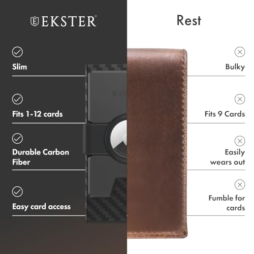 Image of Ekster Aluminum AirTag Wallet | Smart Wallets for Men | Apple Air Tag Wallet with RFID Blocking Protective Layer | Slim & Minimalist Money Holder with Push Button for Quick Card Access