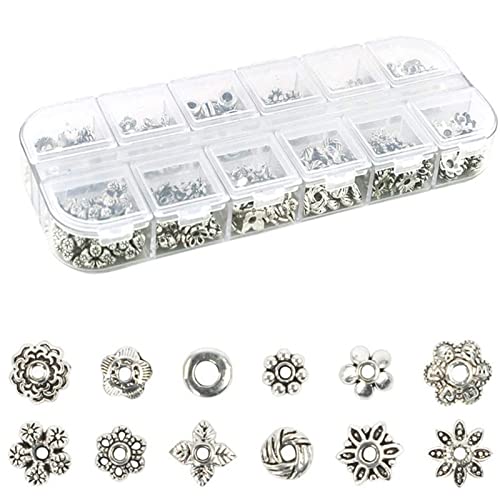 Srup 360 Piezas Cuentas Espaciadoras Aleación Tibetana, Abalorios Espaciadores Mixtos, Tibetano Cuentas Espaciadores, para Pulsera, Collar, Pendientes, Suministros para Hacer Joyas