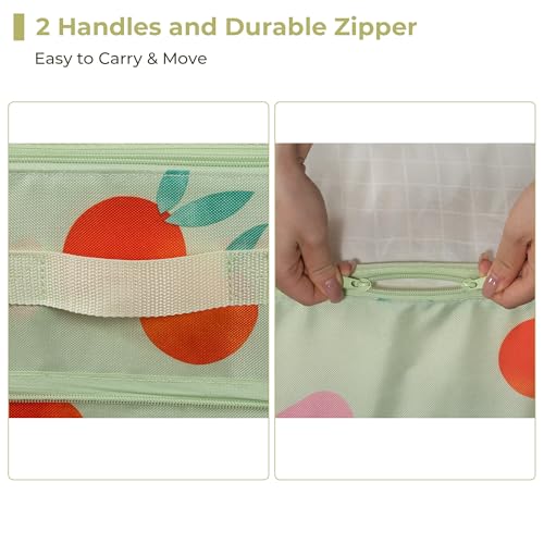 STORAGEIDEAS Storage Bags with Clear Cover, 3-Pack Waterproof Clothes Storage Bins Foldable Closet Organizers with Durable Handles & Zipper for Blanket, Comforters, Bed Sheets, Pillows, Toys, Peach - Thumbnail 5