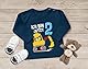 MoonWorks® Baby Langarm-Shirt erster | zweiter Geburtstag Bär Bagger Bauarbeiter Baggerfahrer Geburtstagsshirt Bio-Baumwolle Junge 2 Jahre Navy 80/86 (10-15 Monate)