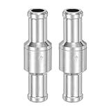 QUARKZMAN 2Stk 10mm (3/8) Kraftstoff-Rückschlagventil Einweg-Schlauchventil Aluminiumlegierung Steuerzubehör Für Benzin Diesel Gas Öl Luft Wasser Silber