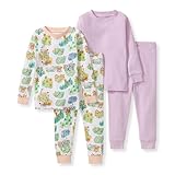 Burt's Bees Baby Baby Girls Pajamas, 2-Piece Tee and Pant PJ Set, 100% Organic Cotton, Snug Fit, Soft Sleep Pajama Outfit, Sizes 12 Months to 12 Years PJs