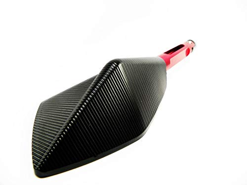 Kit Retrovisor Prisma+Manete Curto+Manopla Esportiva c/Peso Yamaha Fazer 250 Vermelho