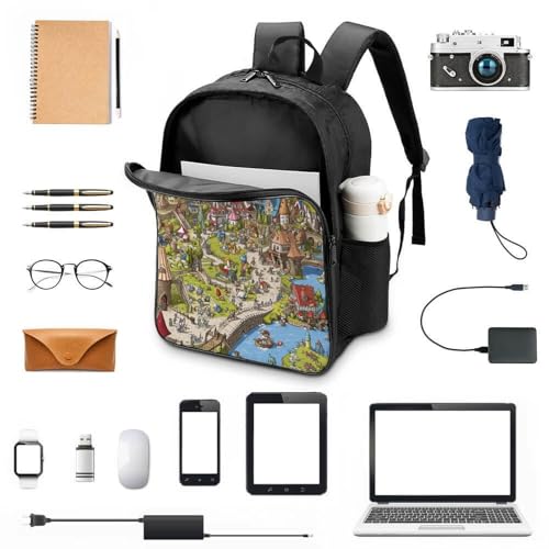 Mochila escolar resistente 3D parque de atracciones para evitar roturas y cuidar la espalda 4