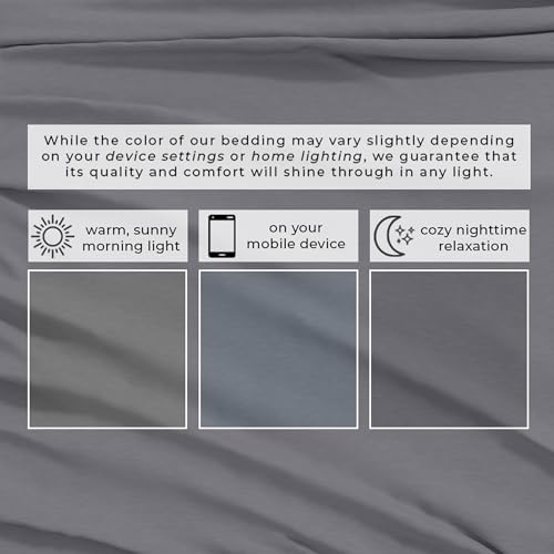 Image of Great Bay Home Cotton Jersey Knit Twin /Twin XL Sheet Set - Ultra-Soft, Stretchy, Heathered Melange Bed Sheets - Cozy, Soft T-Shirt Sheet & Pillowcase Set (Heathered Denim Blue)