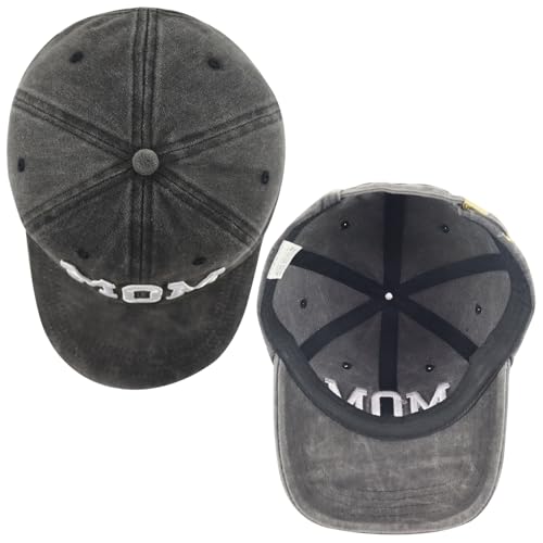 Image of Mom and Dad Hats for Men Women, Funny Adjustable Cotton 3D Embroidered Mama Papa Baseball Cap