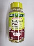Spring Valley Omega-3 500 mg from Fish Oil Heart Health, Lemon, 60 Softgels (Pack of 2)