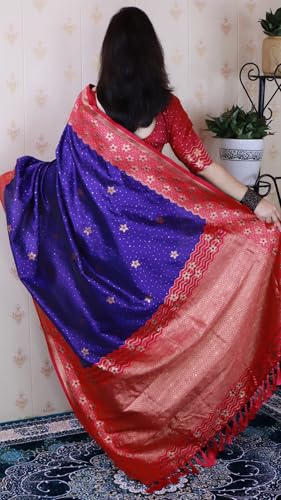 Image of SGF11 Women's Kanjivaram Pure Handloom Soft Silk Saree With Blouse Piece
