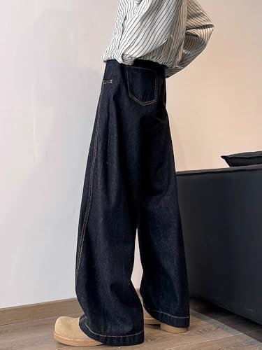 Men's American Vintage Black Jeans Loose Straight Wide-Leg Pants3