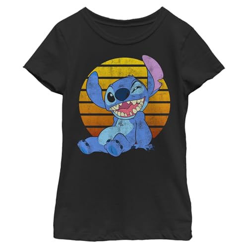 Disney Lilo Bright Stitch Girl's Solid Crew Tee