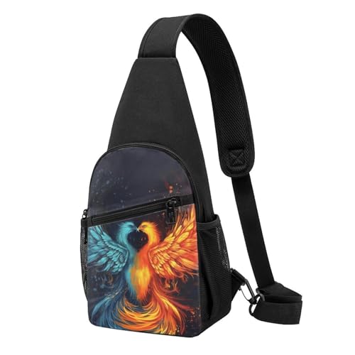Sac à dos à bandoulière Phénix feu et eau pour voyage