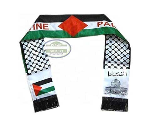 Palestine Flag Scarf Palestine wedding Gift Jerusalem Arab Shemagh Arafat KEFFIYEH AL-AQSA QUDS Free Gaza Scarf