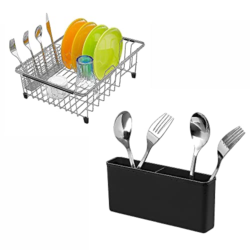 Ipegtop Expandable Deep Large Dish Drying Rack And Utensil Cutlery Holder & Plastic Utensil Holder #TOP21