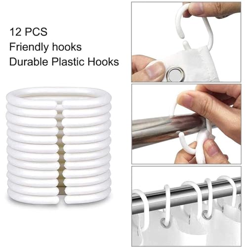 Rideau de douche imperméable blanc 280x200 pour baignoire grand format