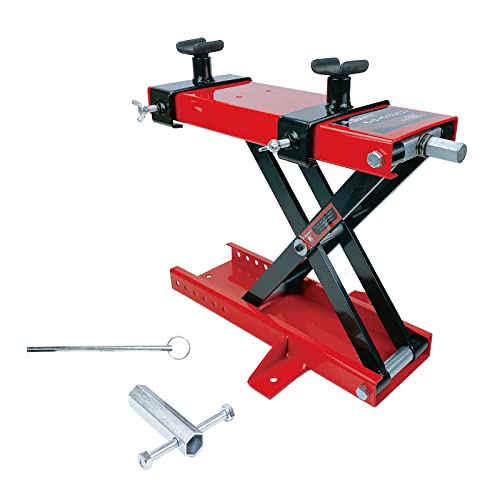 Donext ジャッキ バイクジャッキ バイクリフト リフトジャッキ 耐荷重550kg ハンドル付き レッドのサムネイル