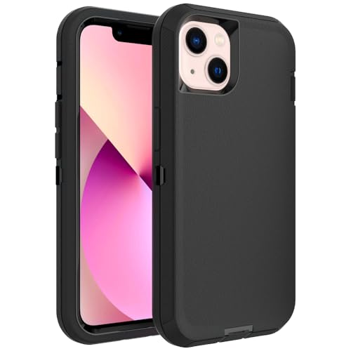 Image of Case for iPhone 13 mini, Heavy-Duty Tough Rugged Shockproof Drop Protective Cover Phone Cases, Black
