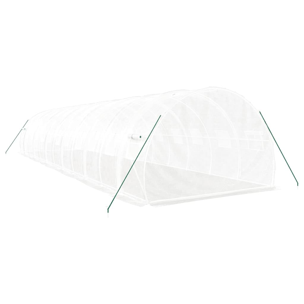 Invernadero con estructura de acero blanco, 36 m², 12 x 3 x 2 m, PE 140 g/m², túnel de aluminio, protección de plantas, para tomate, verduras, hierbas, jardín y terraza