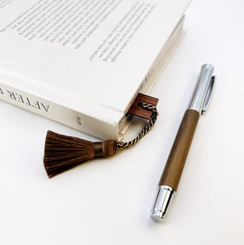 Image of LACHIEVA LUX Fancy Walnut Rollerball Pen with Ruler /Book mark Set, Luxury Stationery Gift for Woman, Man