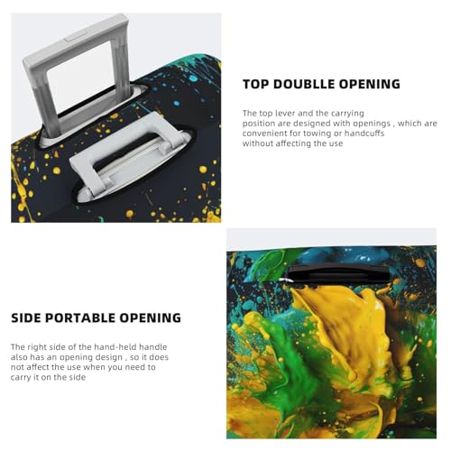 Luggage Cover for Travel Elastic Suitcase Cover Green and Yellow Color Collision Luggage Covers Fashion Suitcase Protector Thickened Baggage Cover Dustproof Suitcase Sleeve Fits 18-32 Inch Luggage4
