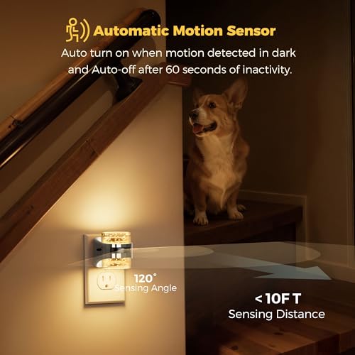 Image of L LOHAS LED Motion Sensor Night Light,5CCT Night Lights Plug into Wall | 2 Pack Color Temperature Change Night-Light,Acrylic Bubble Dimmable Nightlight with Dusk to Dawn Sensor for Bathroom Hallway