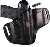 Urban Carry OWBMG LockLeather Gun Holster - Secure & Comfortable Leather/Polymer Hybrid Design for Ultimate Deep Concealment | Compatible with a Wide Range of Firearms | (Black, #215 - Right Hand)