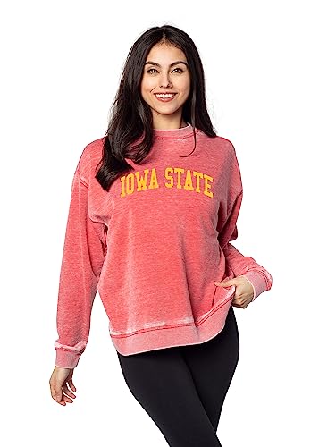 Chicka-d Iowa State Cyclones Women's Campus Crewneck Sweatshirt Cardinal, Large