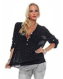 leichte sommerblusen große größen kurzer Fischerhemdkragen, V-Ausschnitt mit halber Kopfleiste, 3/4 Ärmel mit Knopfriegel zum krempeln, 2 aufgesetzte Brusttaschen, zart geblümtes Muster, klassisch geschnitten mit abgerundetem Saum, locker fallender, gerader Schnitt in fließender Qualität.