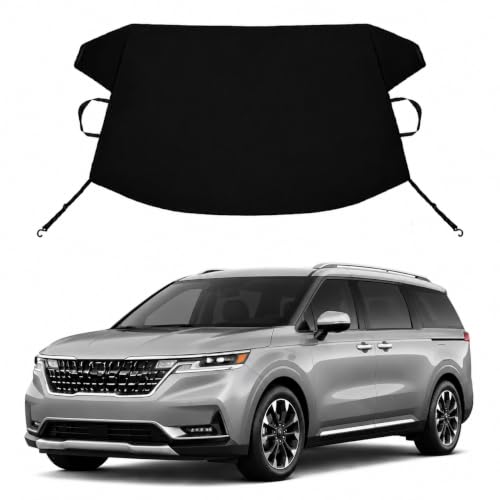 Image of Carnival Custom Windshield Cover for Ice and Snow K-I-A Carnival Heavy Duty 600D Oxford Fabric Windshield Protector Fit Waterproof Frost Snow Cover Winter Car Accessories