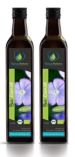 Sanus Natura Bio Leinöl 1000ml Glasflasche