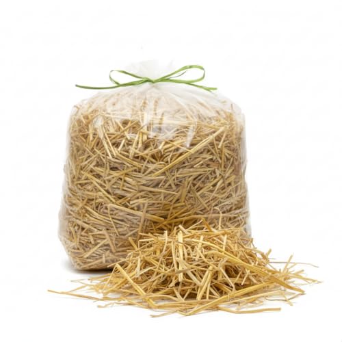 Litière en paille bio 5 kg pour petits animaux, lapins, rongeurs, poulets, cochons d'Inde, chevaux, poules, ânes, poulains - paille dépoussiérée,...