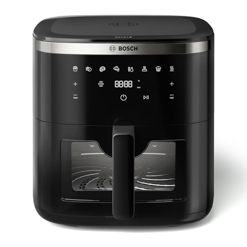 Image of Bosch CrispMaxx Digital Air Fryer XXL 7.2L with Baking Tray | Illuminated Viewing Window | Touch Panel | 7 Preset Menu | Shake Alarm | Uses Upto 95% Less Oil | 2-Year Warranty | Black【MAF671B5IN】