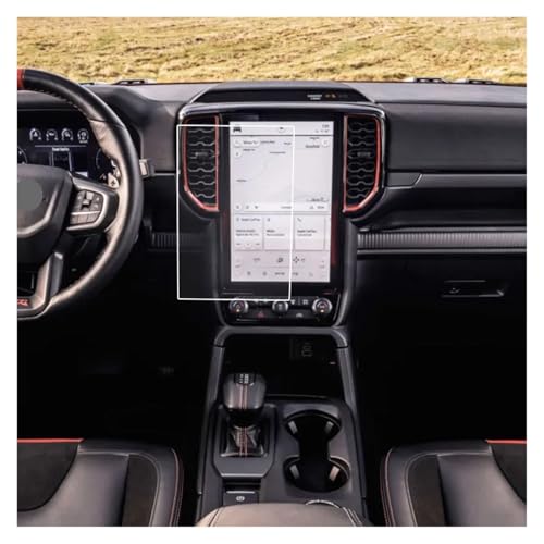 Verre trempé Ford Ranger 2022-2023 : film de protection de 12 pouces pour écran de navigation GPS
