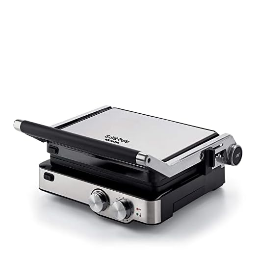 Ariete 1918 - Grill eléctrico Grill&Taste, 2000 W, placas extraíbles, placa flotante, 5 niveles temperatura, apertura 180 grados, asa tacto frío, placa 29 x23 cm, acero inoxidable