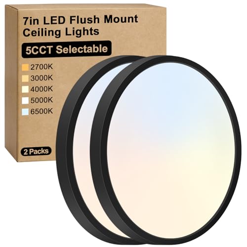 Image of Brightever 7 Inch LED Flush Mount Ceiling Light Fixture, Dimmable, 1200LM