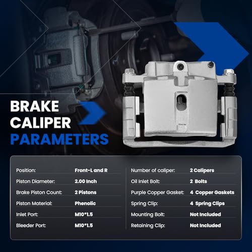 Image of Front Brake Calipers Assembly for Chevrolet Silverado 1500 99-06 | Compatible with Chevrolet Suburban 1500 00-06, for Express 1500 03-08, for Express 2500 03-05, Replaces for 18B4729 18B4728