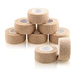 ★ CÓMODO DE USAR ★ - Vendas cohesivas hechas de material no tejido, ligero impermeable,suave y adecuado,permite que el área lesionada respire, que facilita la curación y la recuperación,Menos irritación en sus pieles, sin látex.