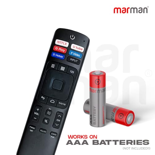 Image of marman Compatible with Vu Tv Remote Control Original Model ERF3169V Non Voice Control and Suitable for Vu Television - Match Remote Exactly to Replicate Genuine Remote Function