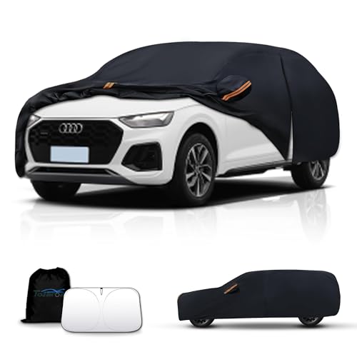 Tozaroa SUV Cover Outdoor Car Covers(Length up to 193 inch) Universal Fit for Honda CR-V Toyota RAV4 Tesla Model Y Audi Q5 Hyundai Tucson VW Tiguan Benz GLC BMW X3 X4 X5 etc Size S2(See Size Chart)