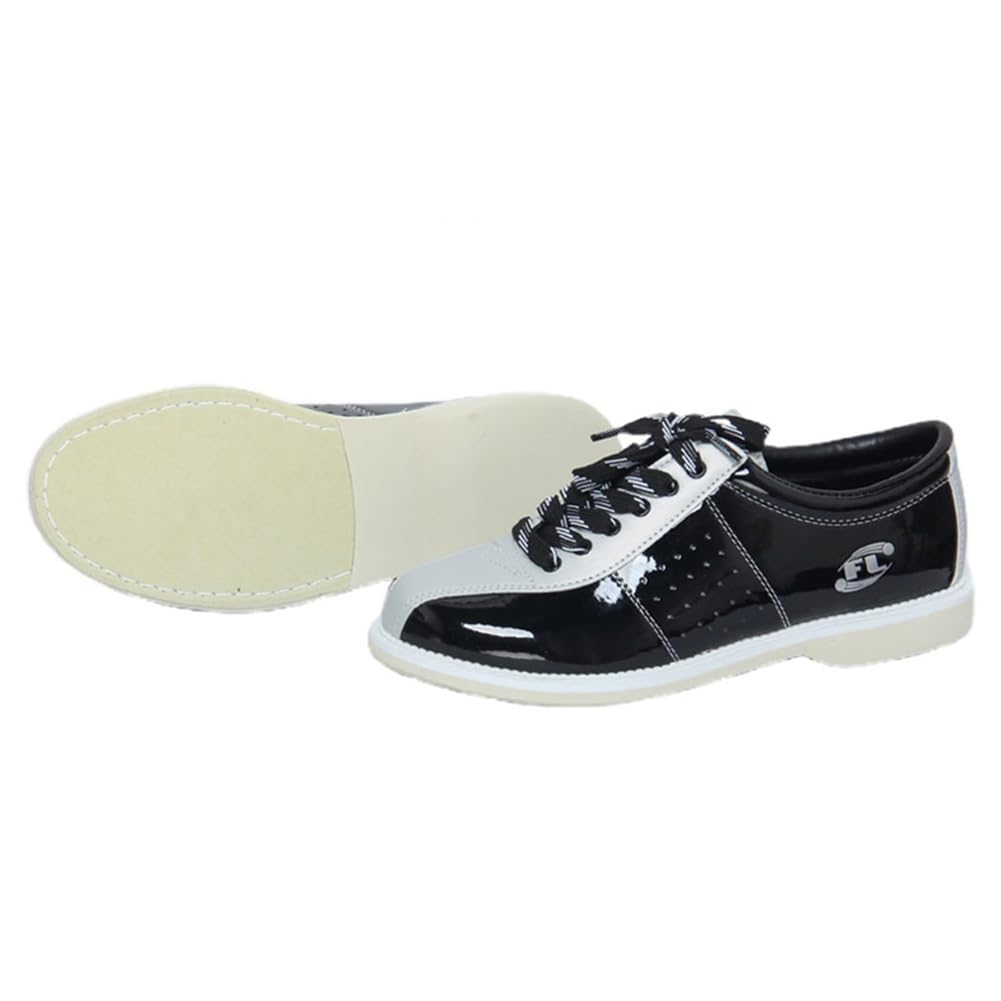 Chaussures De Bowling Confortables pour Hommes, Cuir Style Athlétique Bowls Baskets pour Melons Lace-Up Comfy Walk Trainers
