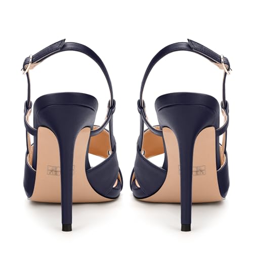 NUMALEO High Heel Sandals for Women Open Toe Slingback Stiletto Heels Sexy Strappy 4 inch Heeled Sandals Dress Shoes For Party Wedding4