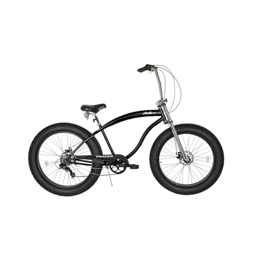 MICARGI Avalon 26-Inch Chopper-Style Stretch Cruiser Bike 7-Speed DISC Brake, Fat Tire Bike, Mens Bike, Complete Cruiser Bikes (Dark Blue)