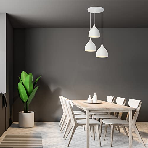 Lustres style moderne E27 avec longueur réglable ensemble de 3 suspensions design - 4